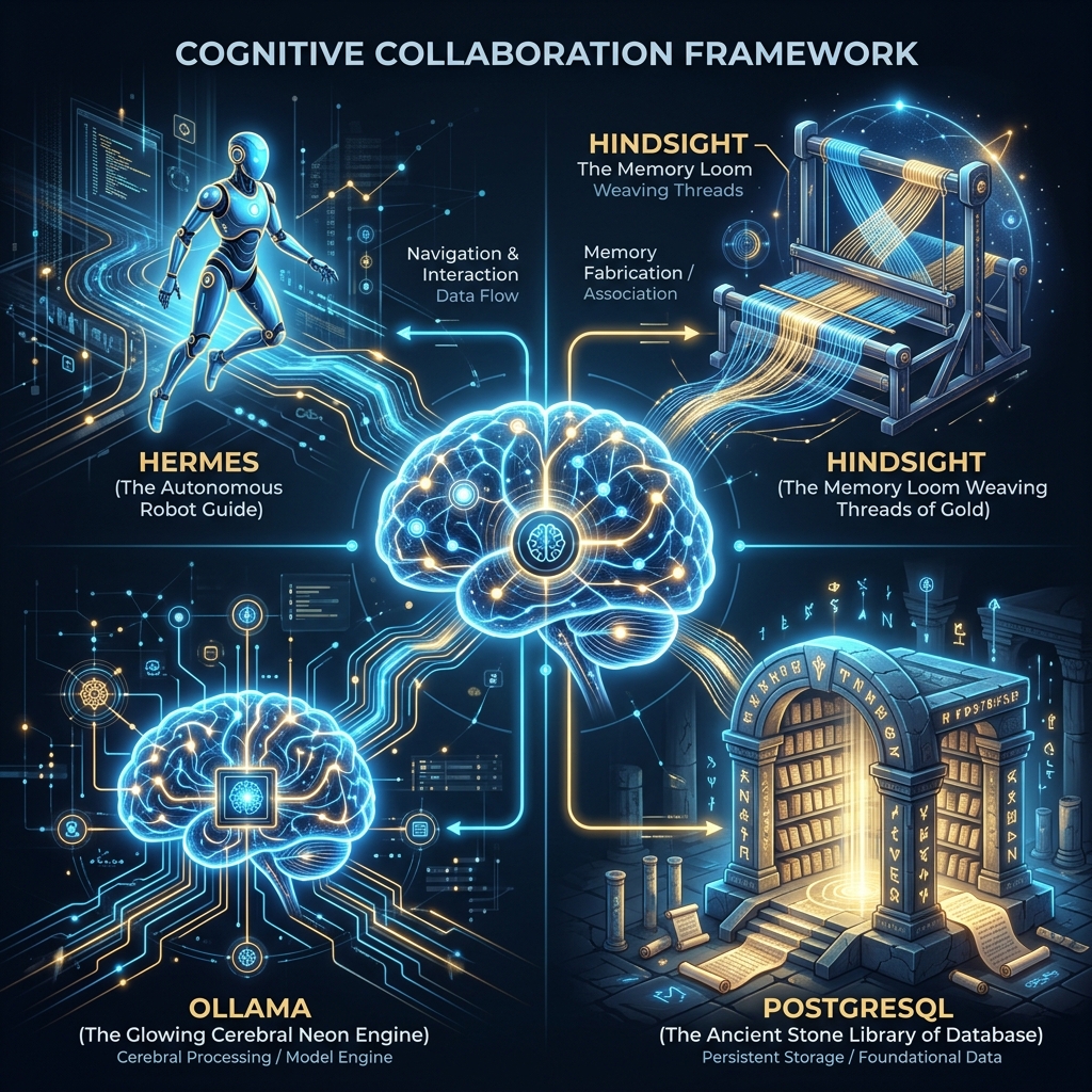 Cognitive collaboration model: Human ↔ AI. Obsidian functions as AI's primary memory store.